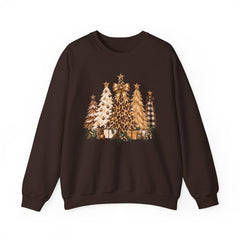 Leopard & Neutral Christmas Trees Crewneck Sweatshirt