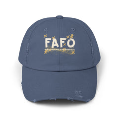 Distressed Cap with FAFO Design – Casual Trendy Hat FIZZ AROUND AND FIND OUT
