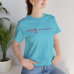 Love Signature T-Shirt – Minimal Red Script Tee