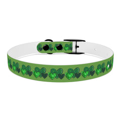 Copy of Dog Collar - Green Leprechaun Hats and Green Hearts Design