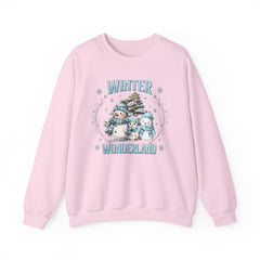 Winter Wonderland with Snowmen - Crewneck Sweatshirt -  Blue Design