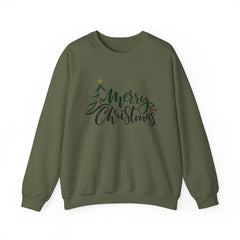 "Merry Christmas" Crewneck, Unisex Sweater, Winter Fashion, Festive Apparel, Holiday Gift, Christmas tree