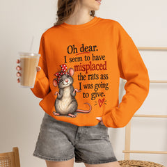 Sarcastic Crewneck Sweatshirt - Don’t Give A Rats Ass