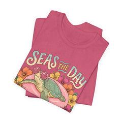 Seas the Day Turtle Tee — Vintage Floral Beach T-Shirt