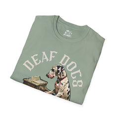 FB Rockstar Dog Unisex T-Shirt - Deaf Dogs Definitely Rock Piano/Keyboard Design