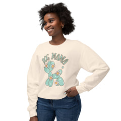 Dog Mama Crewneck Sweatshirt — Cute Balloon Dog Floral Design- Comfort Colors