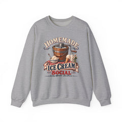 Crewneck Sweatshirt — "Homemade Ice Cream Social" Vintage Ice Cream Maker Design