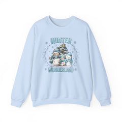 Winter Wonderland with Snowmen - Crewneck Sweatshirt -  Blue Design
