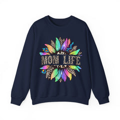 “Mom Life” Vintage Cool Life Flower Crewneck Sweatshirt