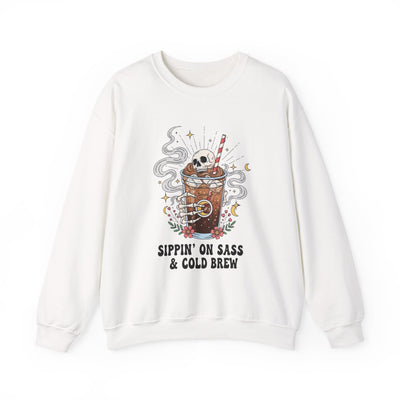 Sassy Coffee Sweatshirt - Cozy Unisex Crewneck, Halloween Fashion, Gift for Coffee Lovers, Fall Apparel, Cute Casual Style