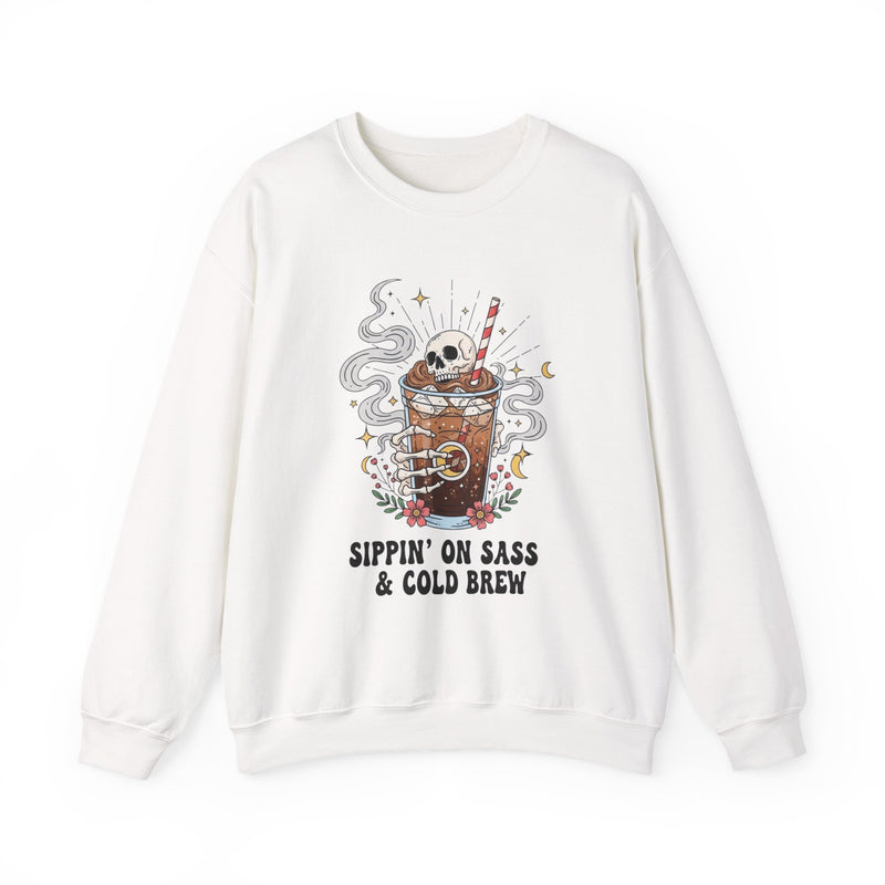 Sassy Coffee Sweatshirt - Cozy Unisex Crewneck, Halloween Fashion, Gift for Coffee Lovers, Fall Apparel, Cute Casual Style