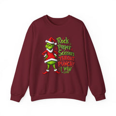 Rock - Paper - Scissors - Throat Punch- Dr. Seuss Grinch Christmas Sweatshirt