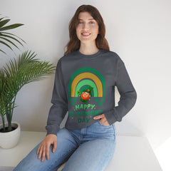 St. Patrick's Day Unisex Crewneck Sweatshirt - Happy Leprechaun Rainbow Design