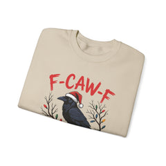 "F-CAW-F" Festive Raven Holiday Christmas Crow Crewneck Gildan Sweatshirt