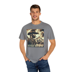 Alamo - Never Give Up - T-shirt - Military Branches, Right to Bear Arms, American Flag