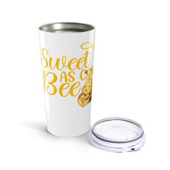 Sweet as Can Bee 20oz Tumbler  - White | Cute Bee Design Travel Mug, Gift for Honey Lovers, Birthday, Home & Office Use, Bee Themed