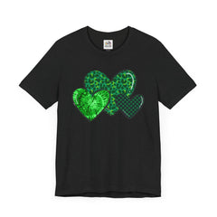 Green Hearts St. Patrick's Day Tee - Unisex Short Sleeve Shirt / Christmas