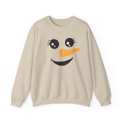 Happy Snowman Crewneck Sweatshirt | Winter Apparel, Christmas Gift, Cozy Sweater, Holiday Clothing, Carrot Nose Design