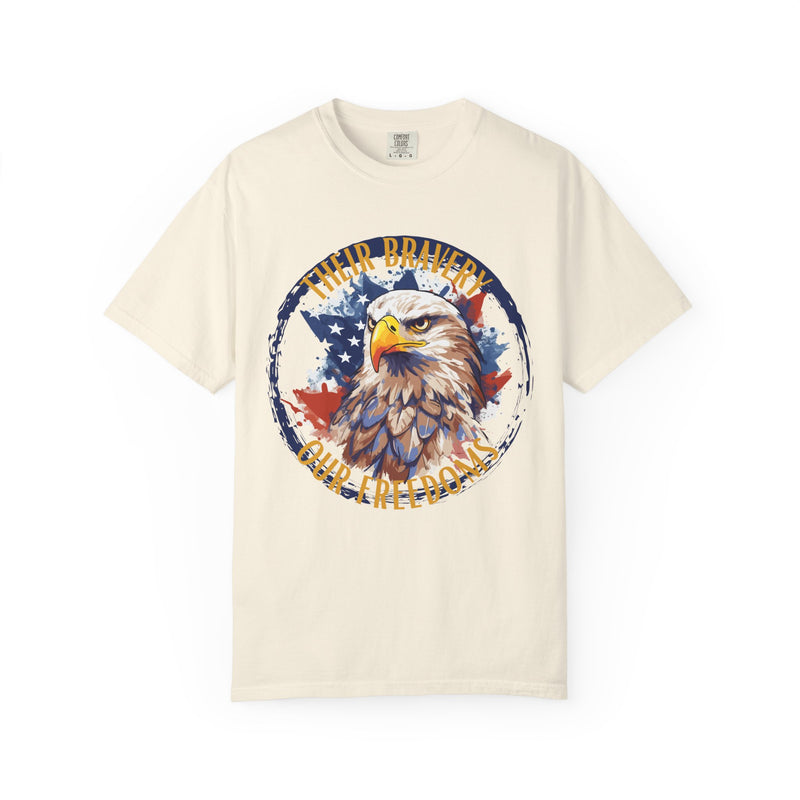 Their bravery, our freedoms T-shirt - Military Branches, Right to Bear Arms, American Flag