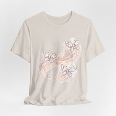 Butterfly Sparkle Tee — Pastel Crystal Butterflies Graphic T-Shirt