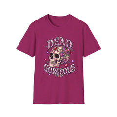 "Dead Gorgeous" T‑Shirt- Skull Floral- Halloween Vibes