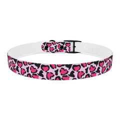 Dog Collar- Pink Leopard Print Hearts