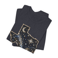 Texas Night Sky Tee — Celestial Moon & Stars State Graphic T-Shirt
