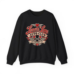 Lovers Lane Auto Club Vintage Racing Graphic Crewneck Sweatshirt- Valentine
