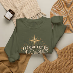 O Come Let Us Adore Him Crewneck Sweatshirt — Nativity Christmas Sweatshirt