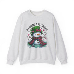 "I'm Having a Meltdown" Beautiful Melting Snowman Christmas Gildan Crewneck
