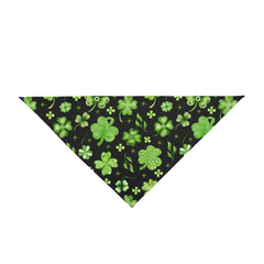 St. Patrick's Day Pet Bandana - Clover Print on Black