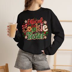 "Official Cookie Tester" Christmas Holiday Sweatshirt