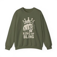 Bling King Sweatshirt, Cozy Crewneck, Gift for Him, Streetwear Style, Bomb Party,  Casual Fashion