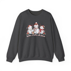 Winter is Better with Friends - Snowmen Crewneck Sweatshirt, Cozy Christmas Apparel, Holiday Festive Sweatshirt