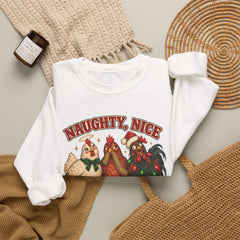 "Naughty, Nice & Slightly Feral" Holiday Christmas Crewneck Sweatshirt