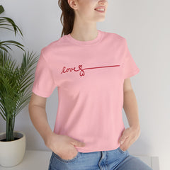 Love Signature T-Shirt – Minimal Red Script Tee