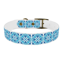 Dog Collar- Blue Mexican Talavera Tile Print