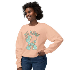 Dog Mama Crewneck Sweatshirt — Cute Balloon Dog Floral Design- Comfort Colors