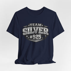 Team Silver #925 T‑Shirt — Vintage Sports Shield Tee - BP Jewelry