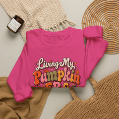 Pumpkin Era Crewneck Sweatshirt — "Living My Pumpkin Era" Fall Graphic Sweatshirt