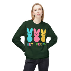Hey Peeps Midweight Softstyle Fleece Crewneck Easter Sweatshirt