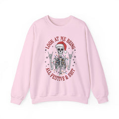 Christmas Skeleton Unisex Sweatshirt - Rude Humor - Party Sweatshirt- Holiday Humor