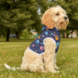 Pet Hoodie - Paw Prints on Blue