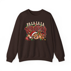 'Fa La La La Whatever' Cute Sleepy Reindeer Christmas Sweatshirt