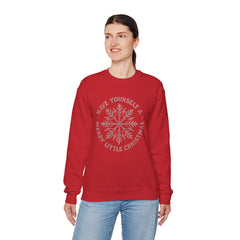 “Have Yourself a Merry Little Christmas” Snowflake Gildan Crewneck Sweatshirt