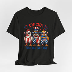 Chicka Boom Boom Patriotic Chickens Tee - 4th of July USA Shirt