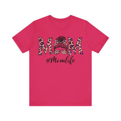 Mom Life Cheeta Print Unisex Jersey Tee - Fun Floral Design for Mothers