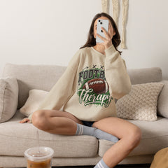 Football Therapy Sweatshirt — Vintage Football Graphic Crewneck