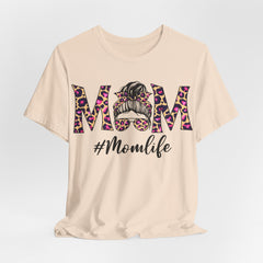 Mom Life Cheeta Print Unisex Jersey Tee - Fun Floral Design for Mothers