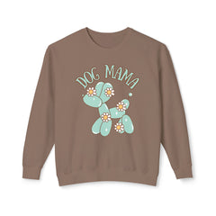 Dog Mama Crewneck Sweatshirt — Cute Balloon Dog Floral Design- Comfort Colors